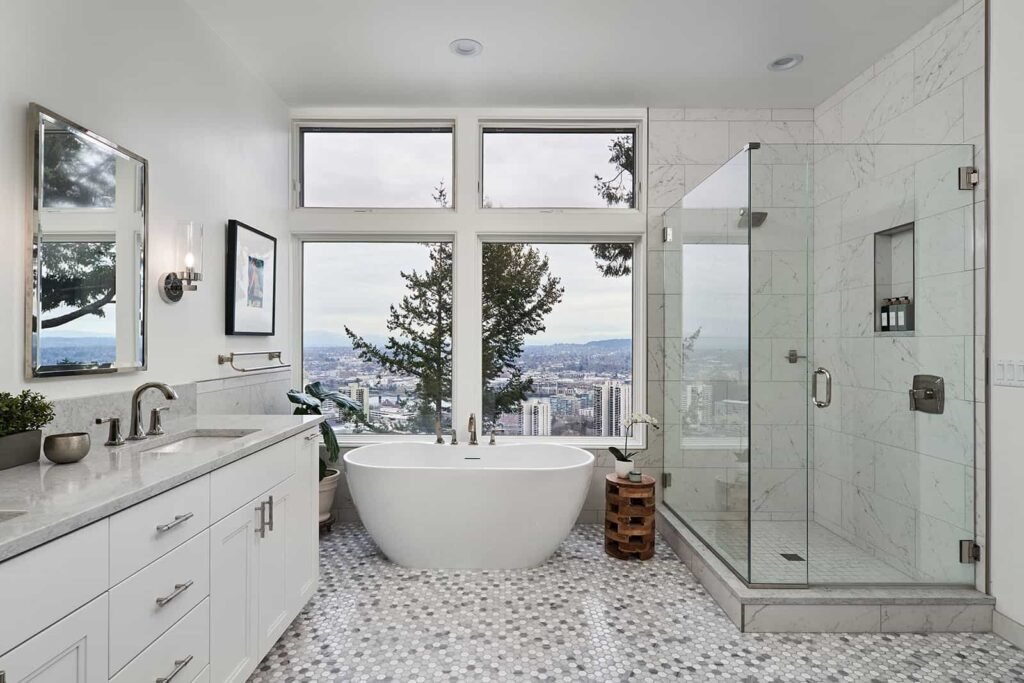Custom home remodel interior with modern furnishings
