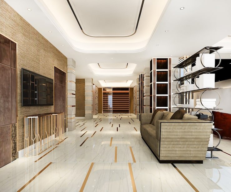 Commercial Renovation 1 3d rendering modern luxury hotel office reception meeting lounge 105762 2015