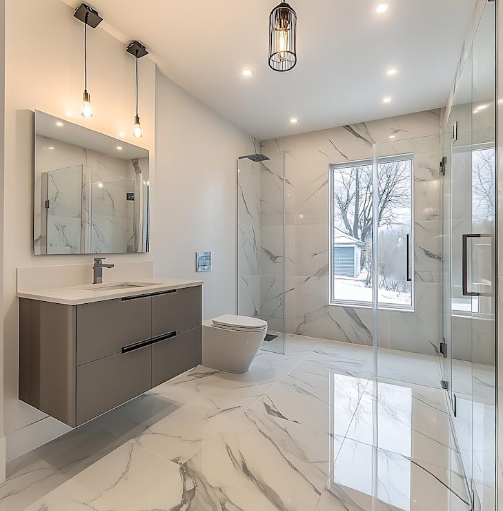 Bathroom Renovation 4 3d rendering sleek modern luxury bathroom featuring elegant tile decor hotel suite 1318202 3978